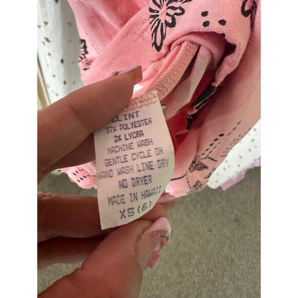 Clint Honolulu Asian Hawaiian Inspired Floral Crew Neck Quarter Sleeve Top XS - Picture 6 of 6